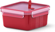 Ventilatore a magnetron 1,3 L con contenitore quadrato con misurazione integrata, rosso/trasparente