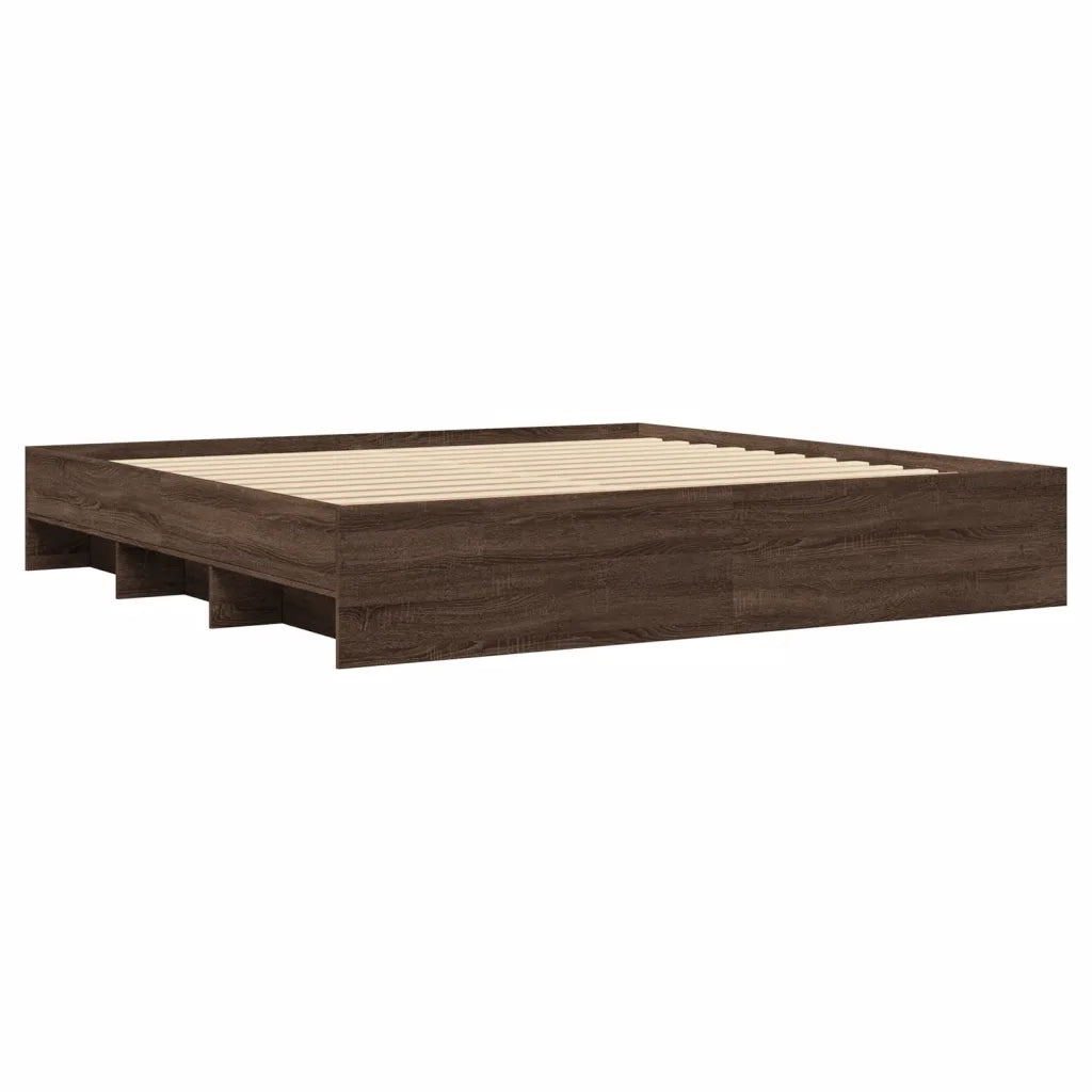 Giroletto senza Materasso Rovere Marrone 200x200 cm Truciolato 3295631