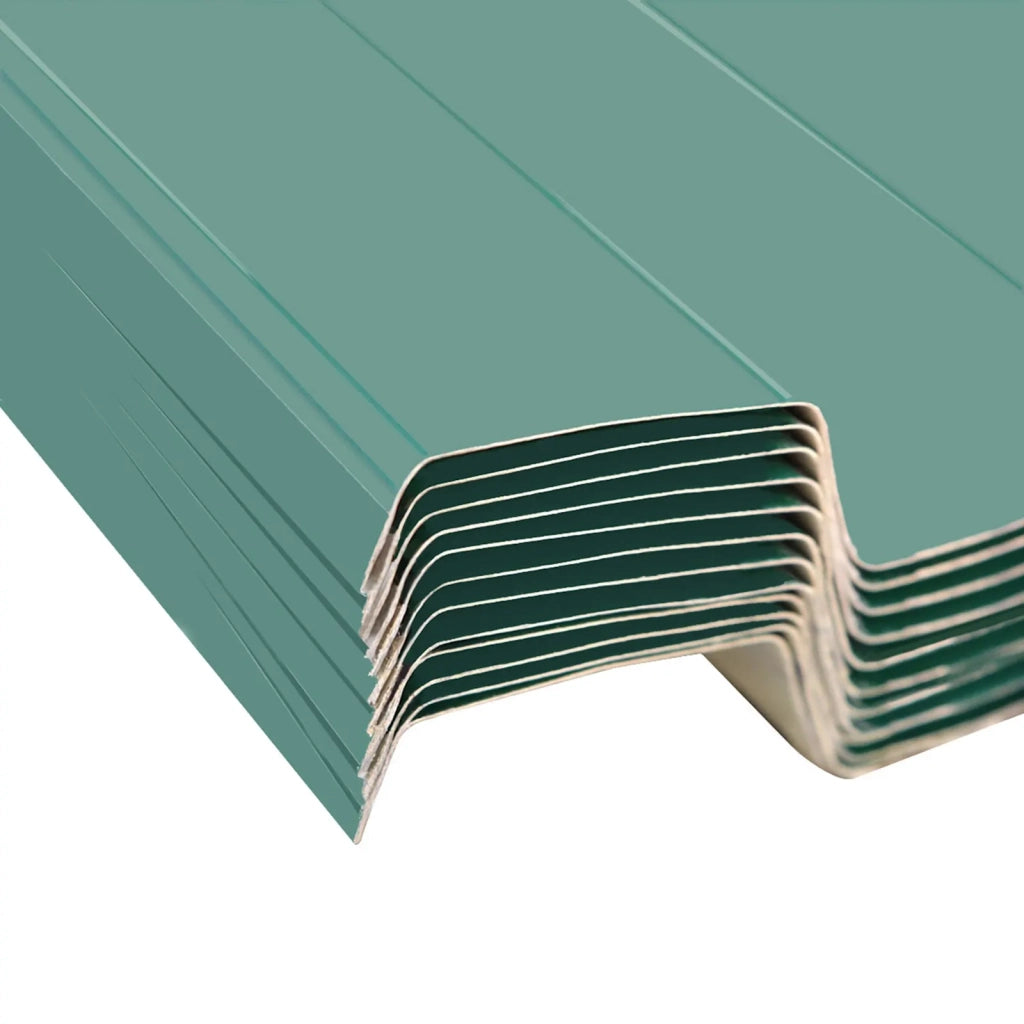 Pannello per tetto 12 pcs Verde 129 x 45 cm Acciaio zincato