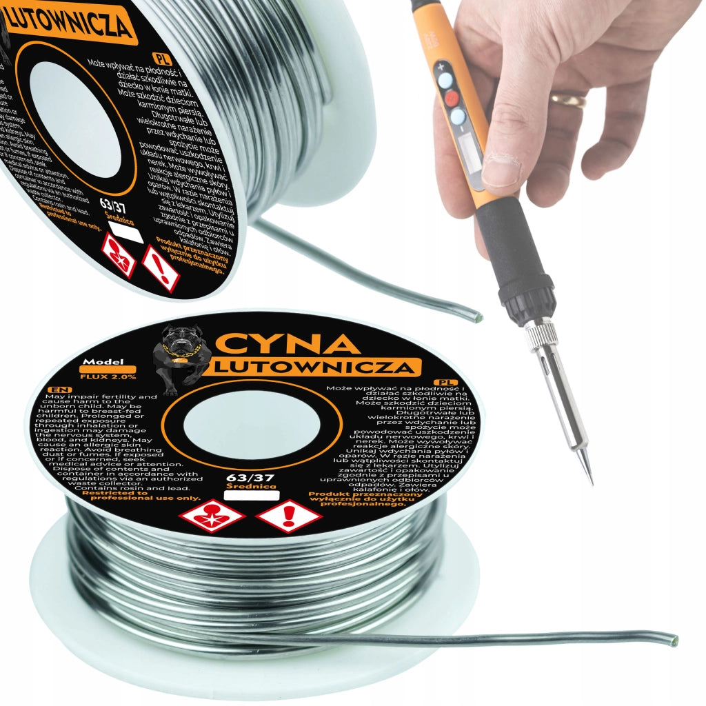 Filo di Saldatura Sn63Pb37 1,5 mm 500g – 2% Flux | Temperatura di Fusione 183-190°C | Per Elettronica e LED