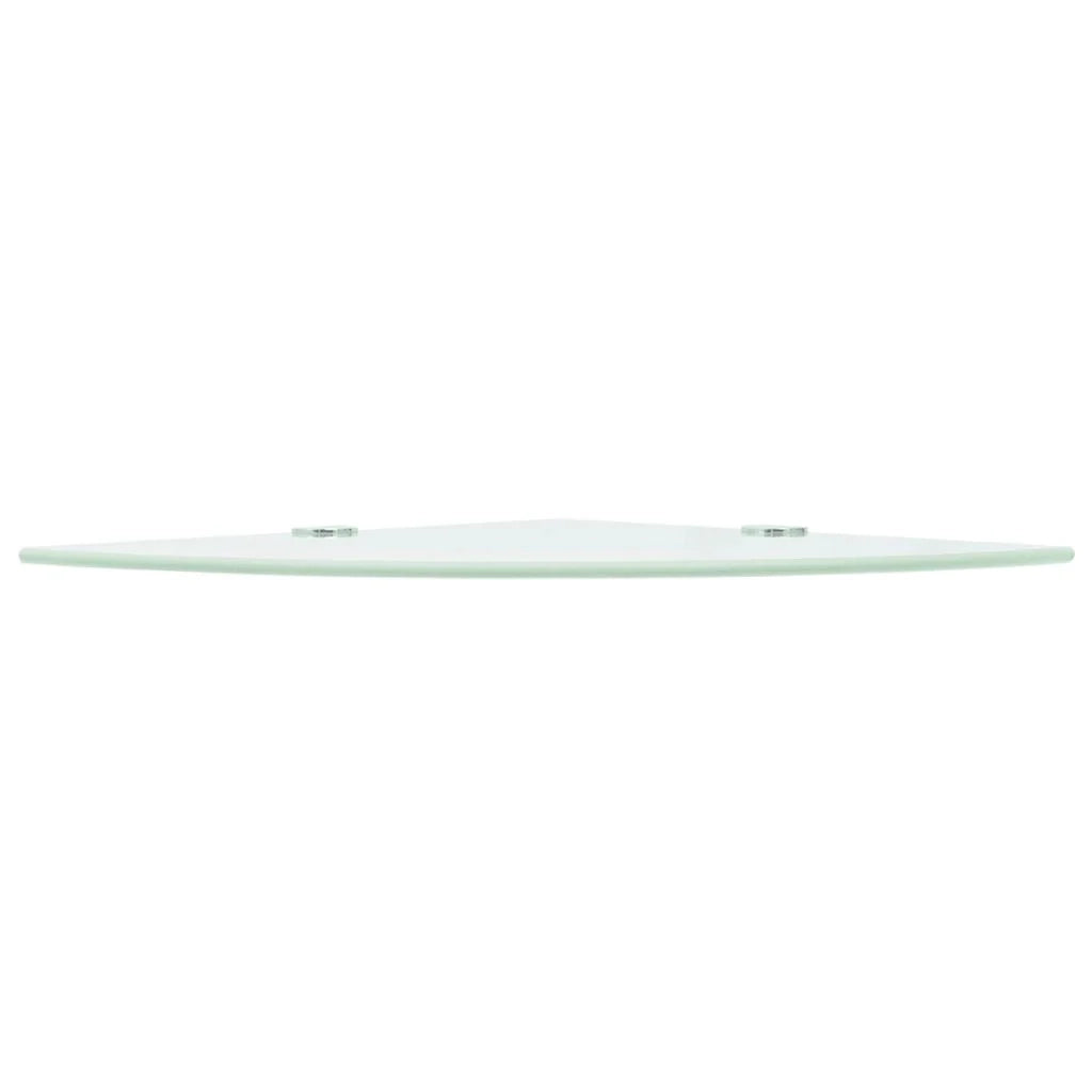 Mensola angolare con staffe cromate e vetro bianco 25 x 25 cm 2702223/2
