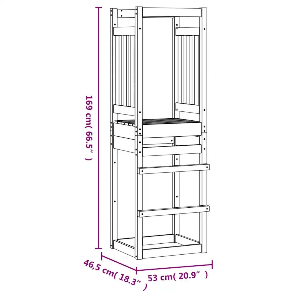 Torre da Gioco 53x46,5x169 cm in Legno Massello di Pino 826577