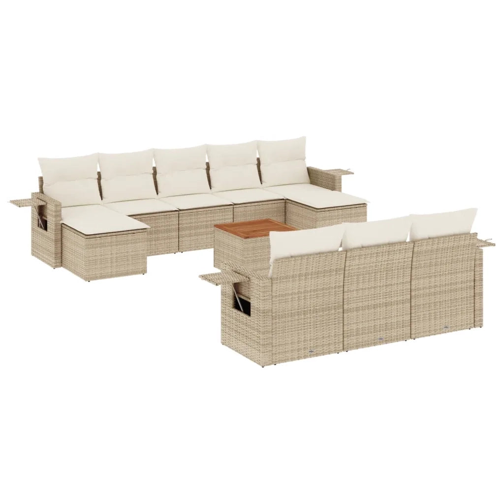 Set Divani da Giardino 11 pz con Cuscini Beige in Polyrattancod mxl 89353