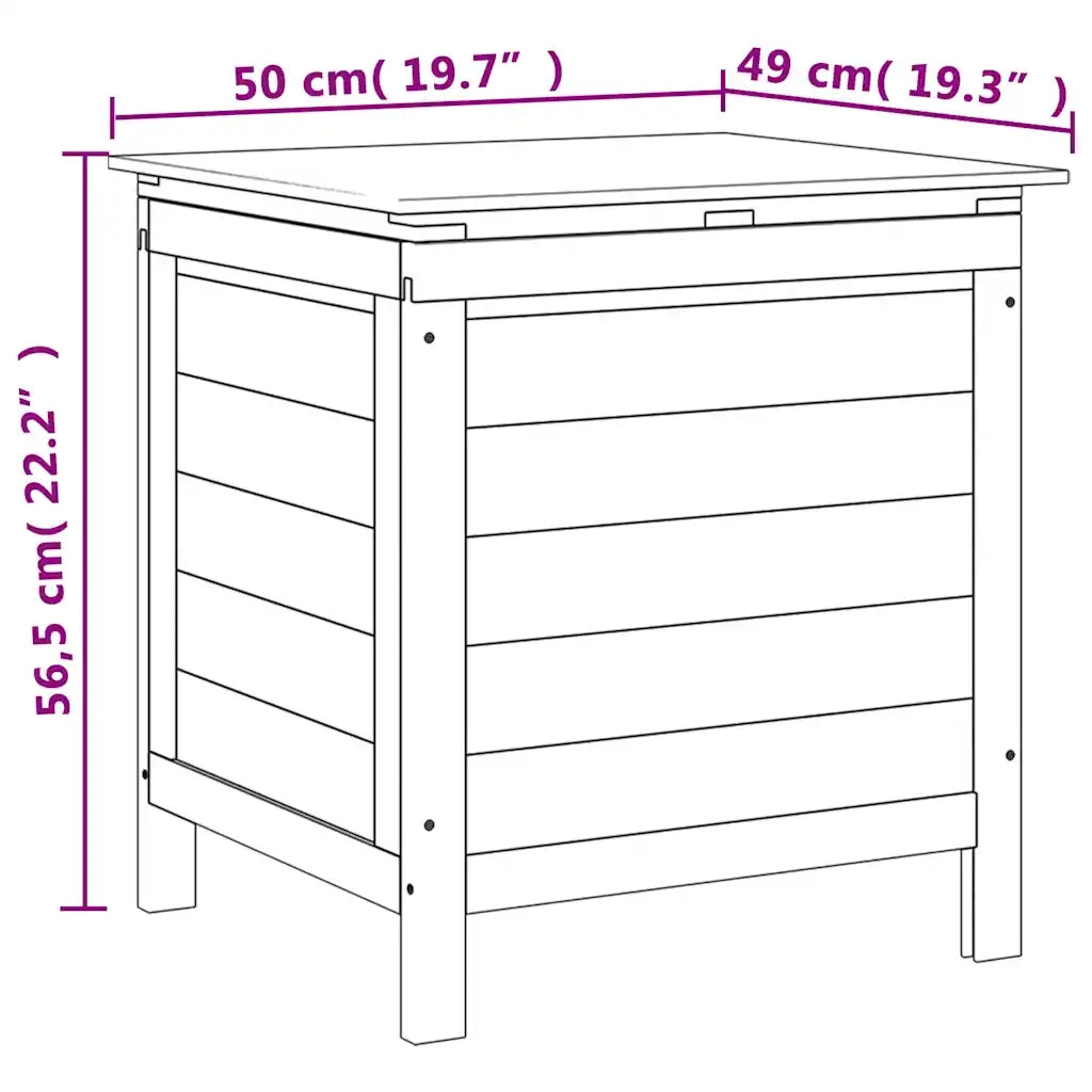 Contenitore da Giardino 50x49x56,5 cm Legno Massello di Abete 364748