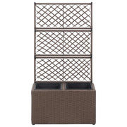 Letto Rialzato Traliccio 2 Vasi 58x30x107 cm Polyrattan Marrone 46937