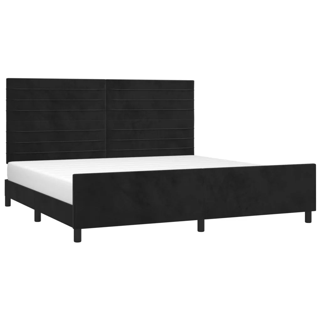Giroletto senza Materasso Nero 200x200 cm in Velluto