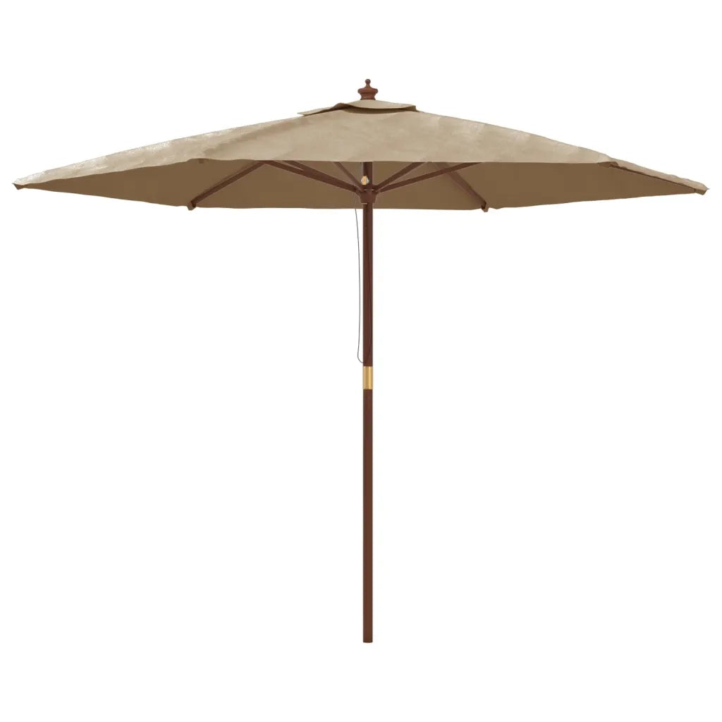 Ombrellone da Giardino-Ombrello da Balcone con Palo in Legno Tortora 299x240 cm
