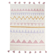 Tappeto per cameretta con motivo astratto e nappe beige e verde 140 x 200 cm cameretta nursery soggiorno