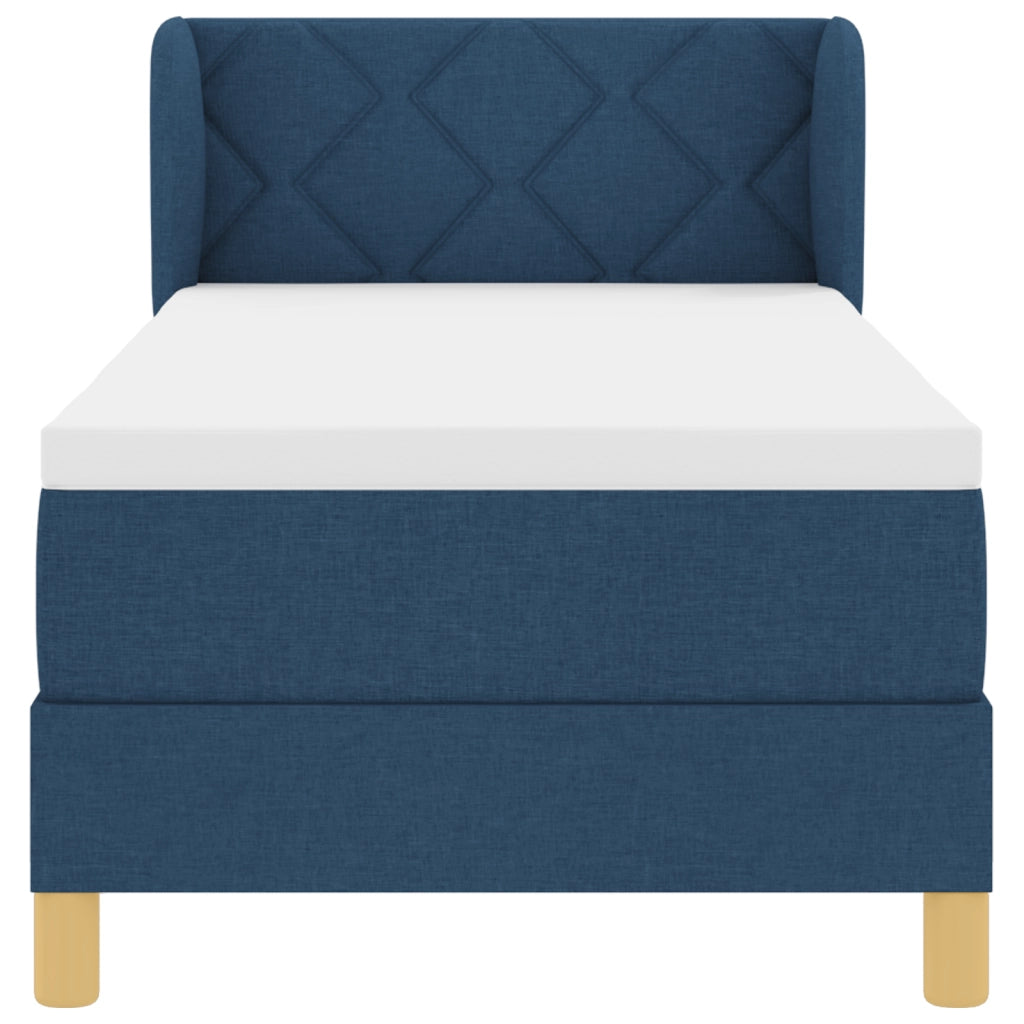 Letto Box Spring con Materasso - Blu - 80x200 cm - Tessuto