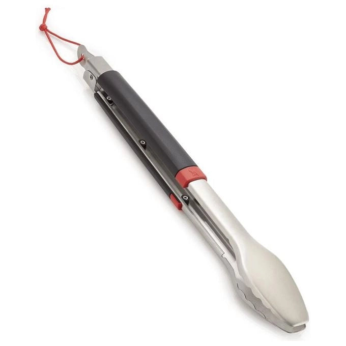 Weber 6317 Pinza per Barbecue in Acciaio Inox 40 cm con Meccanismo di Bloccaggio e Anello Appenditura Lavabile in Lavastoviglie colore Nero