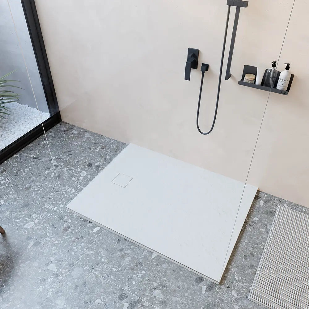 Piatto doccia 90x110 cm colore bianco effetto pietra | Samos