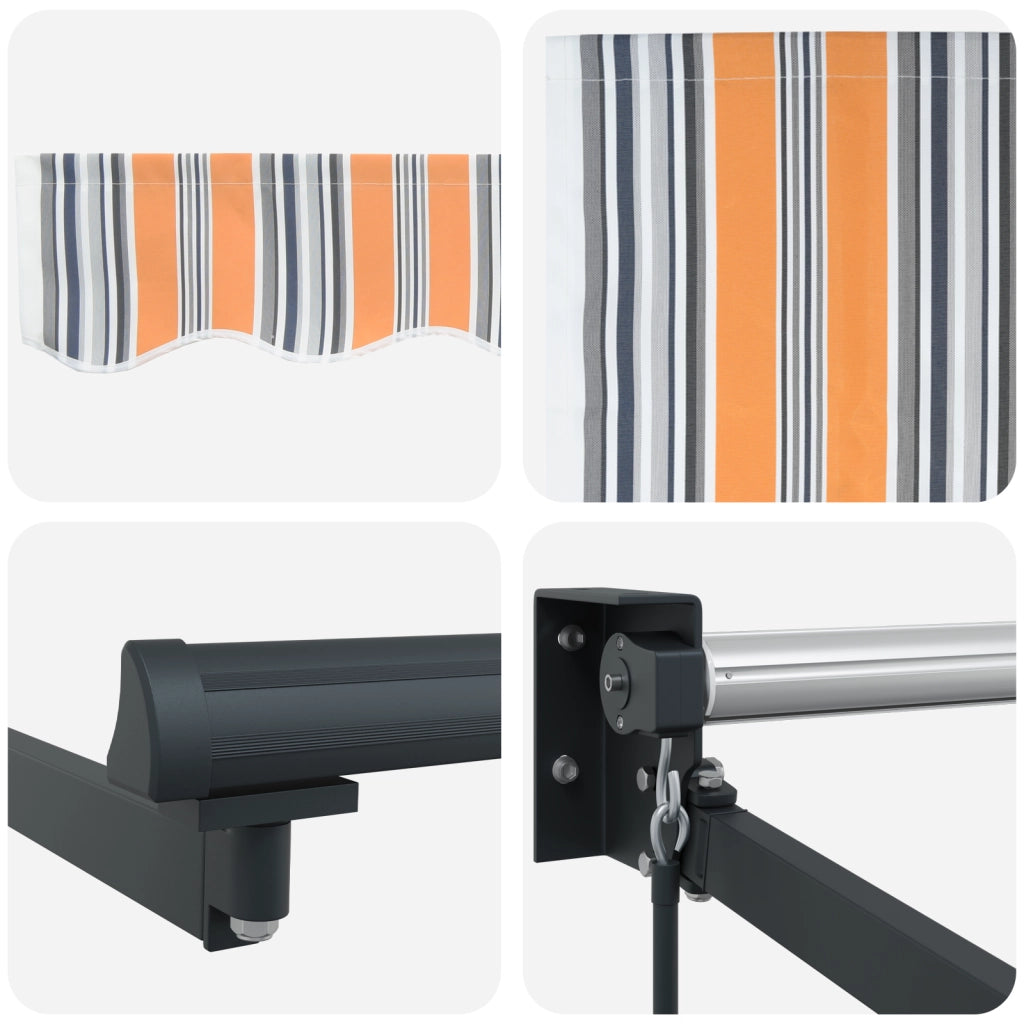 Tenda Manuale Retrattile a Righe Multicolore 450x300 cm