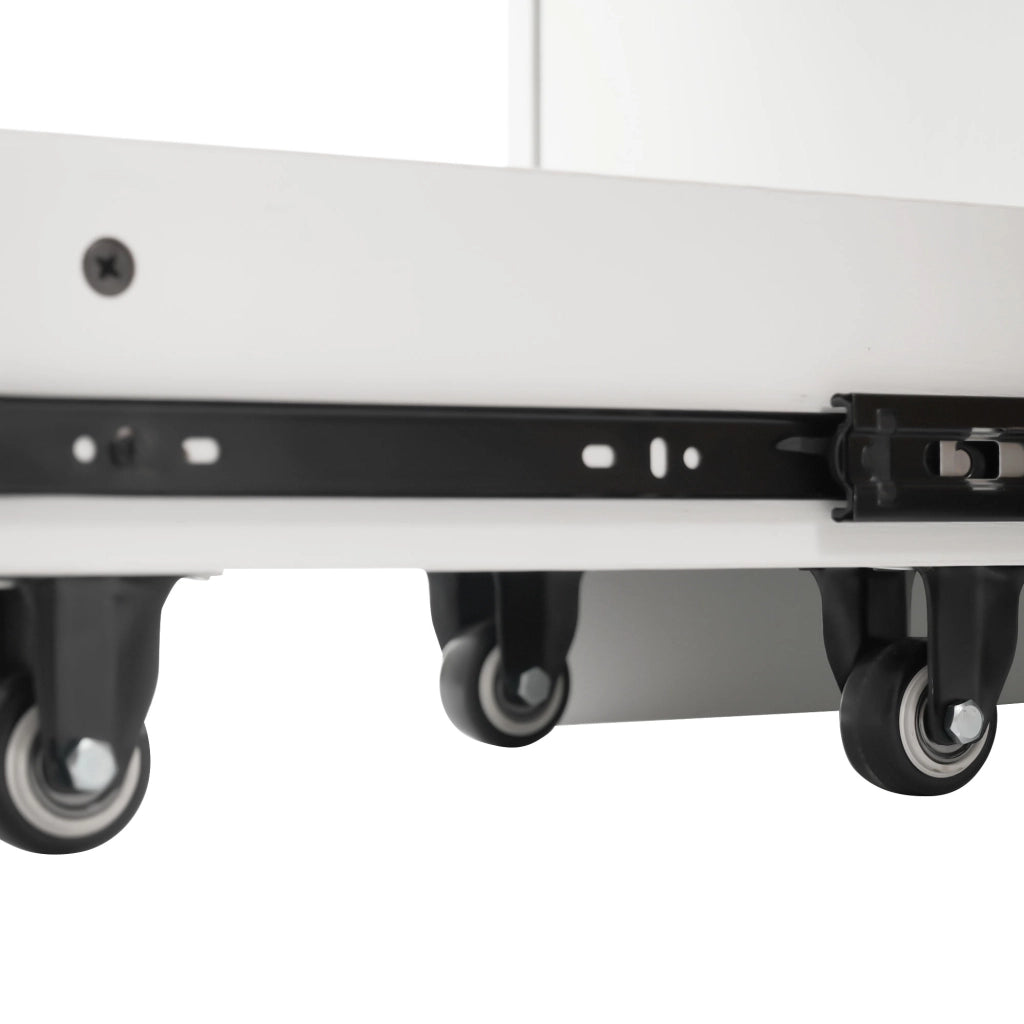 OKWISH Vetrina con Anta in Vetro, Modulo Laterale Estraibile e LED, per Soggiorno o Sala da Pranzo, MDF, Bianco, 70 x 40 x 160 cm