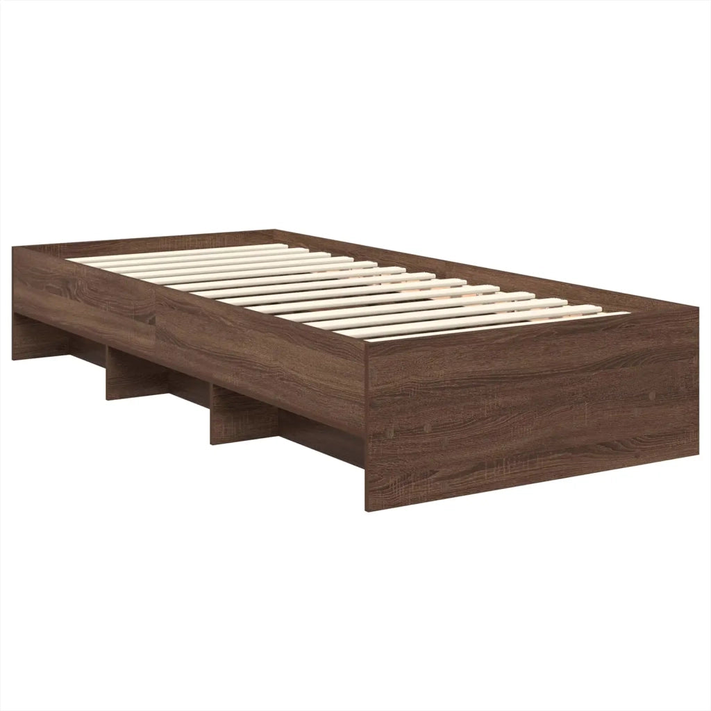Letto singolo | Letto per adulti | Struttura del letto con testiera Rovere Marrone 80 x 200 cm