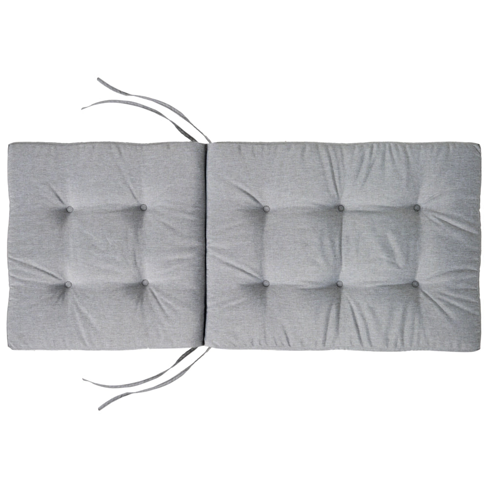 Set di 8 cuscini per sedile/schienale per sedie da esterno con lacci grigio melange giardino esterno