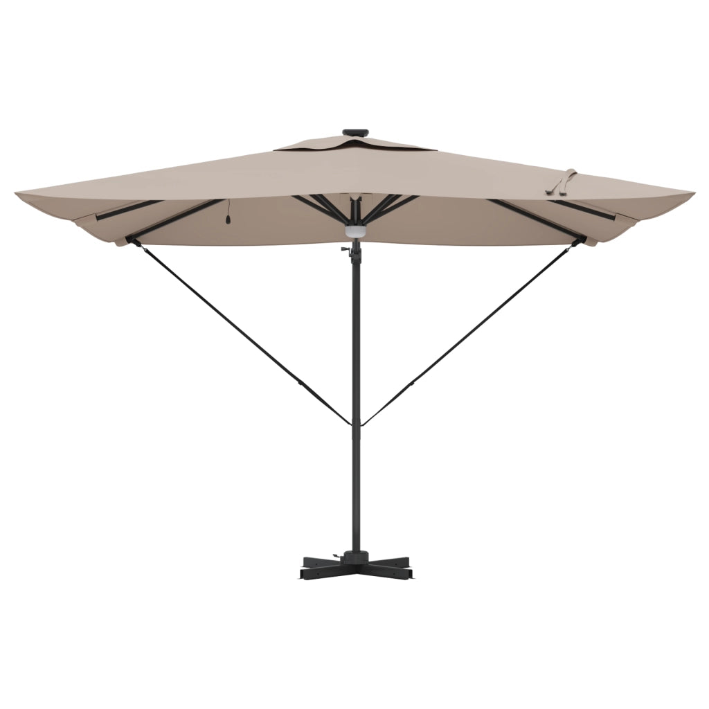 Ombrellone a sbalzo Roma di con LED Tortora 286x285x270 cm Alluminio