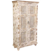 Armadio artigianale in legno bianco 104x43x188h cm