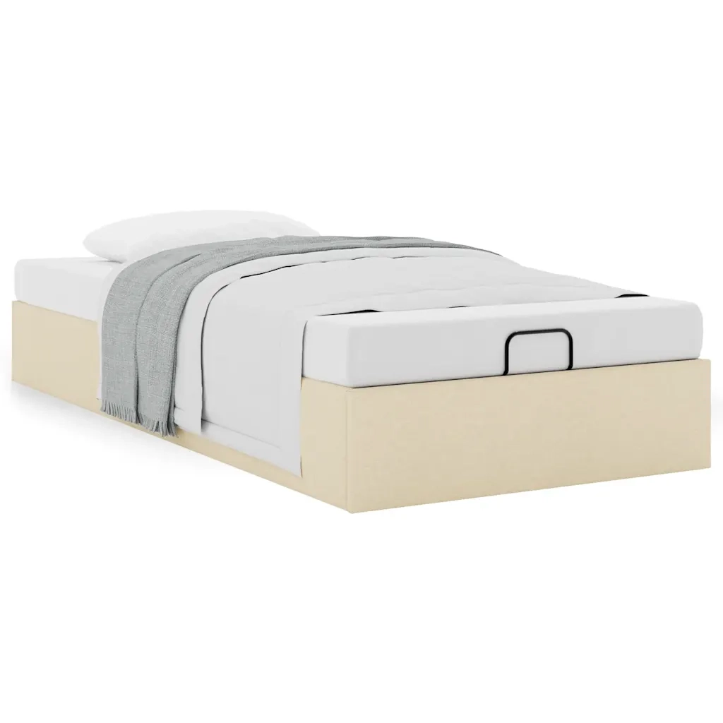 Struttura Letto Pouf senza Materasso Crema 80x200 cm in Tessuto 3310838