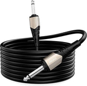 Cavo di collegamento per chitarra professionale - 635 mm jack a jack - segnale silenzioso - per chitarre, bassi, tastiere e amplificatori - nero