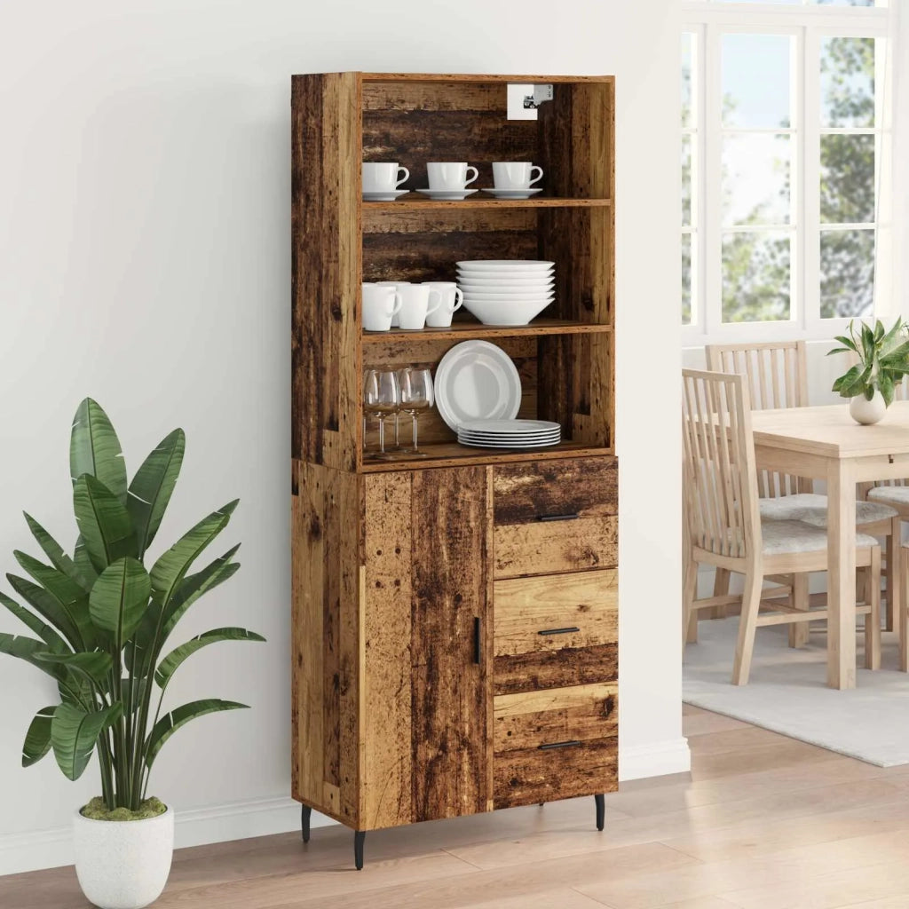 Credenza con cassetto 2 pcs Legno vecchio Legno multistrato