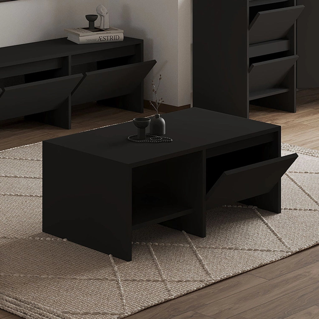 Tavolino in legno "Laris" - 90 x 45 x 35 cm - Nero