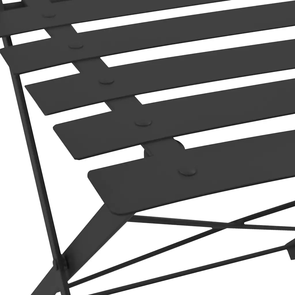 Set da Bistrot 3 pz | Set Salotto da Giardino in Acciaio Nero