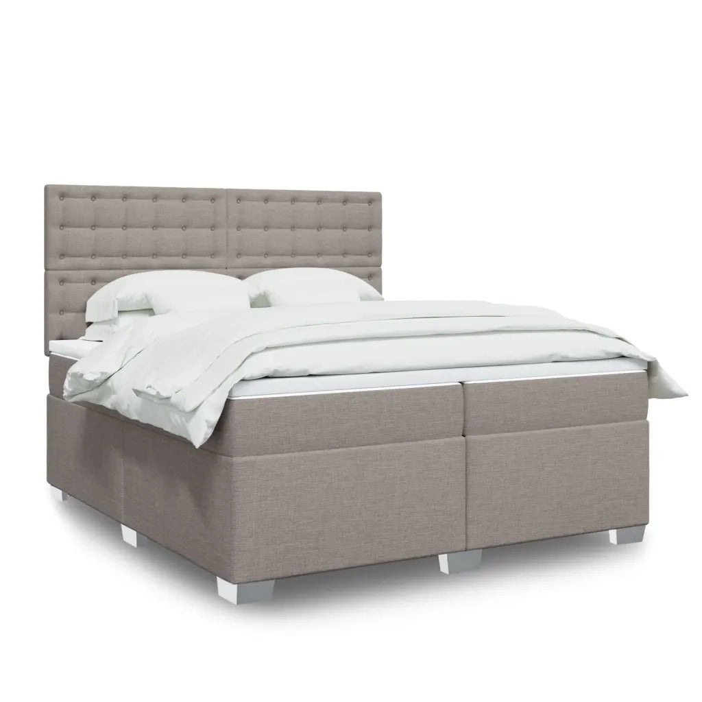 Giroletto a Molle con Materasso Tortora 200x200 cm in Tessuto 3292913