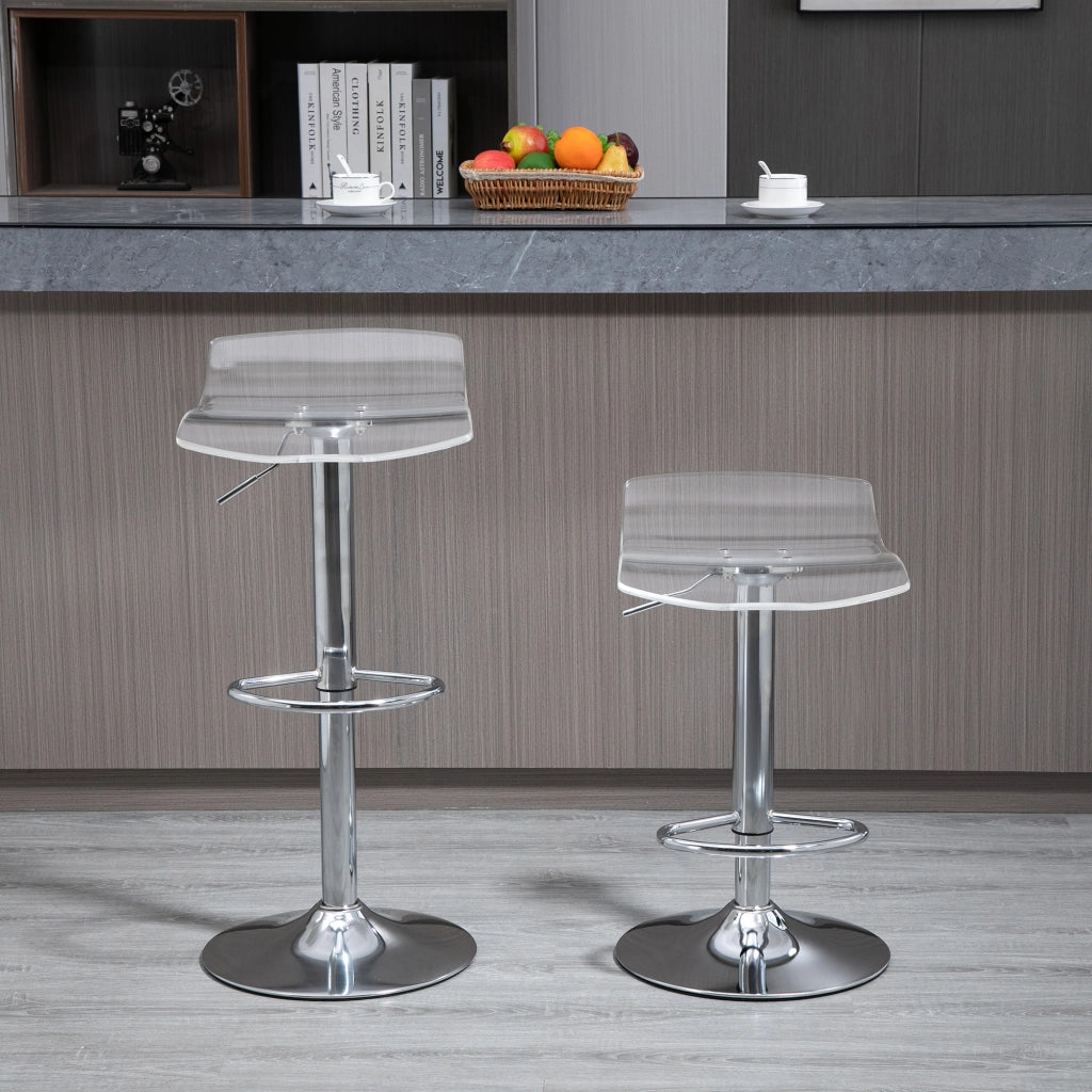 Sgabelli da bar design contemporaneo ¨C zephmum ¨C 2 pezzi, trasparente, altezza regolabile