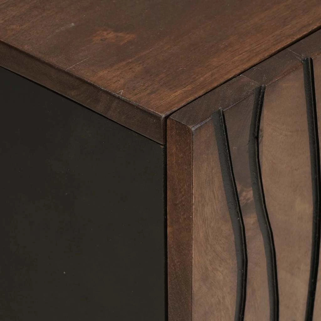 Credenza funzionale rettangolare contenitore 60 x 33 x 75 cm soggiorno in stile rustico in legno marrone 02_0057787
