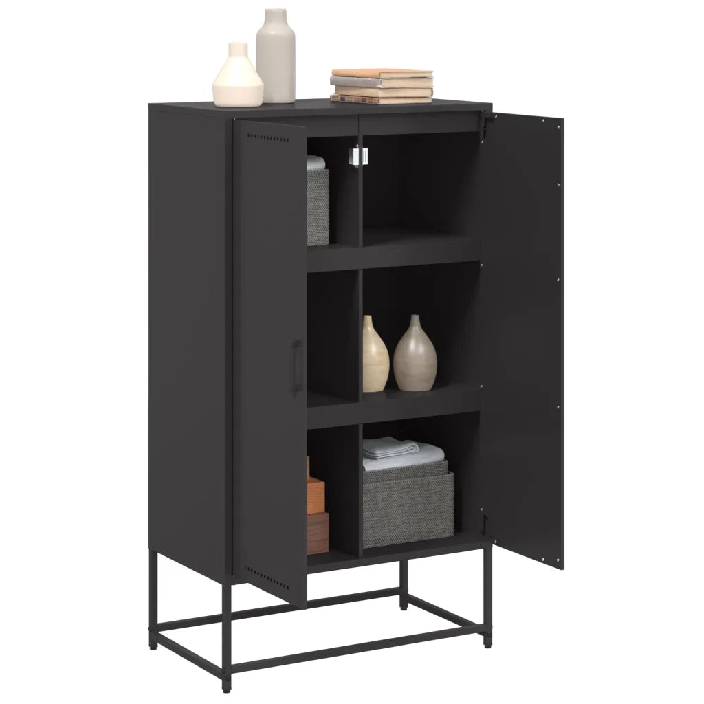 Credenza Nera 68,5x38,5x123,5 cm in Acciaio 846494