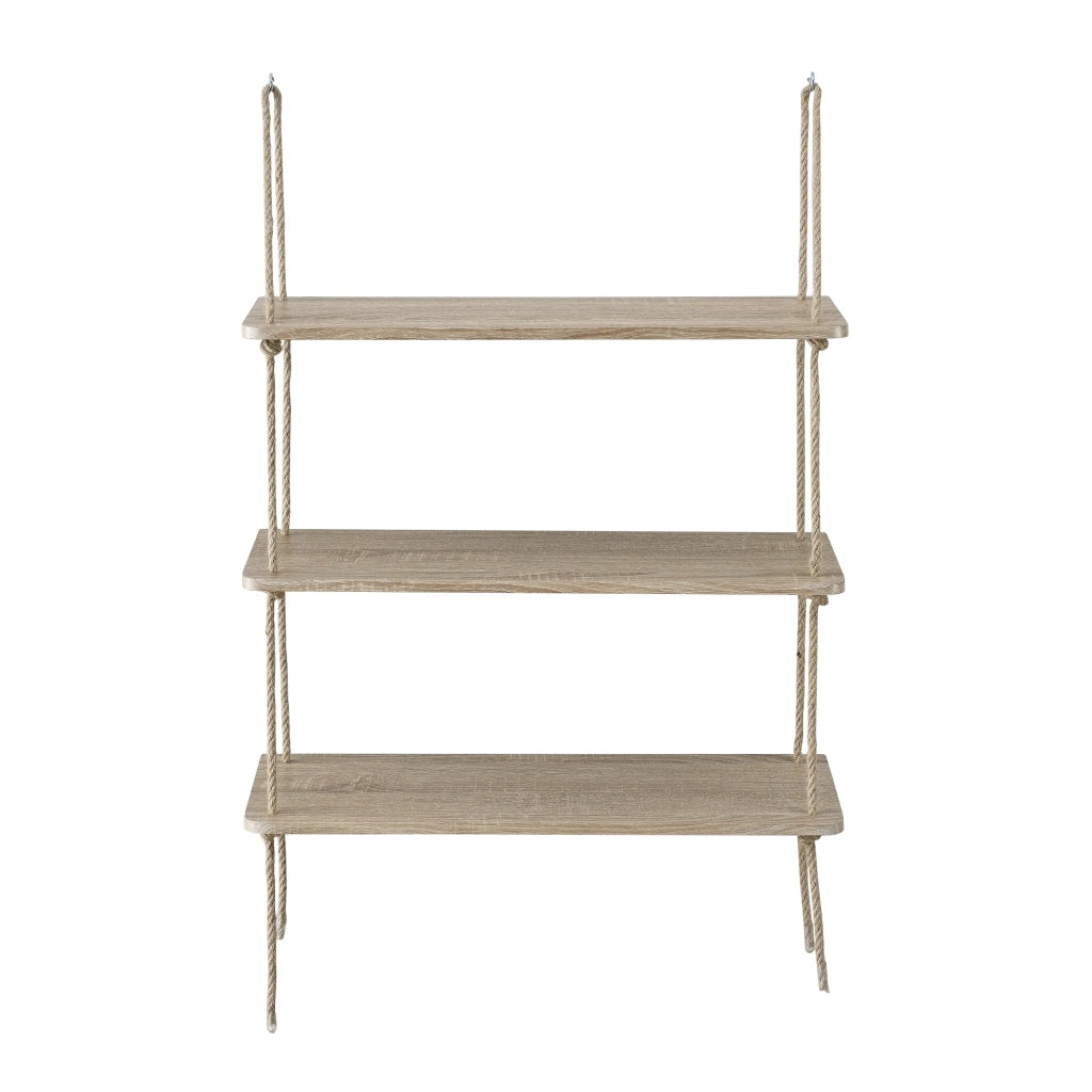 Mensola da parete con 3 ripiani con fissaggio a corda 60 cm effetto legno 03_0001714