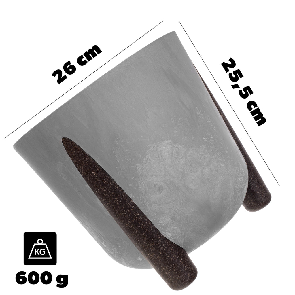 Vaso da fiori KADAX, coprivaso, fiori su gambe, con inserto, supporto per fiori, grigio, 26 cm