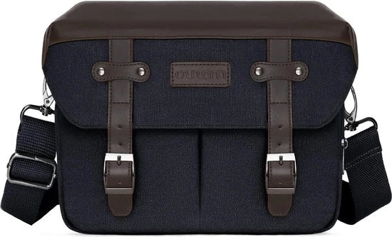 Borsa da Spalla per Fotocamera - Tasca per Fotografo DSLR/SLR/Spiegelloze Fotografie - Borsa con Cerniera in PU Pelle Vintage - Impermeabile - Adatto per Fotocamere Canon/Nikon/Sony e Lenti - Nero