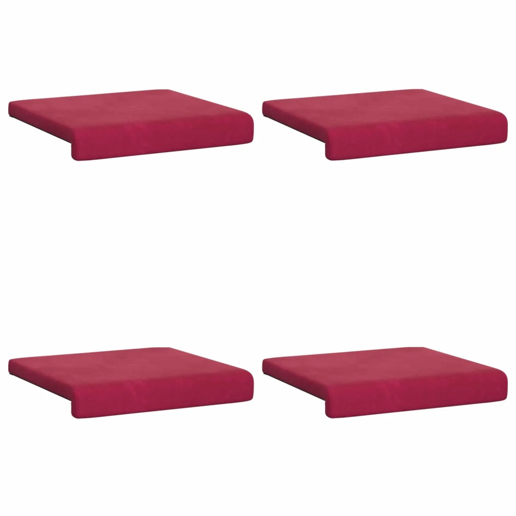 Cuscino per panchina 4 pcs Velluto Rosso Vino Profondità 35 cm 42043103