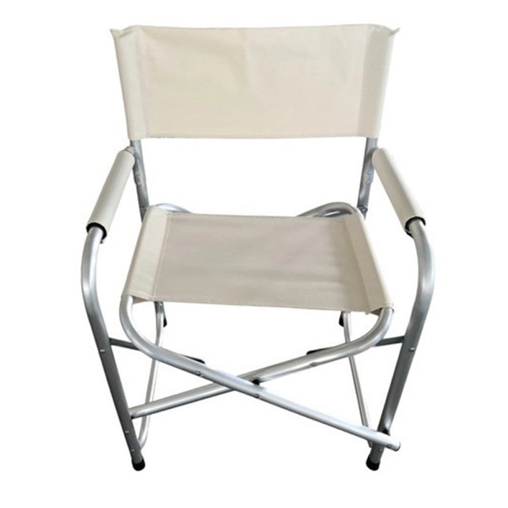 Trade Shop - Sedia Regista Crema In Alluminio Per Mare Pesca Spiaggia Giardino Pieghevole 490006 -