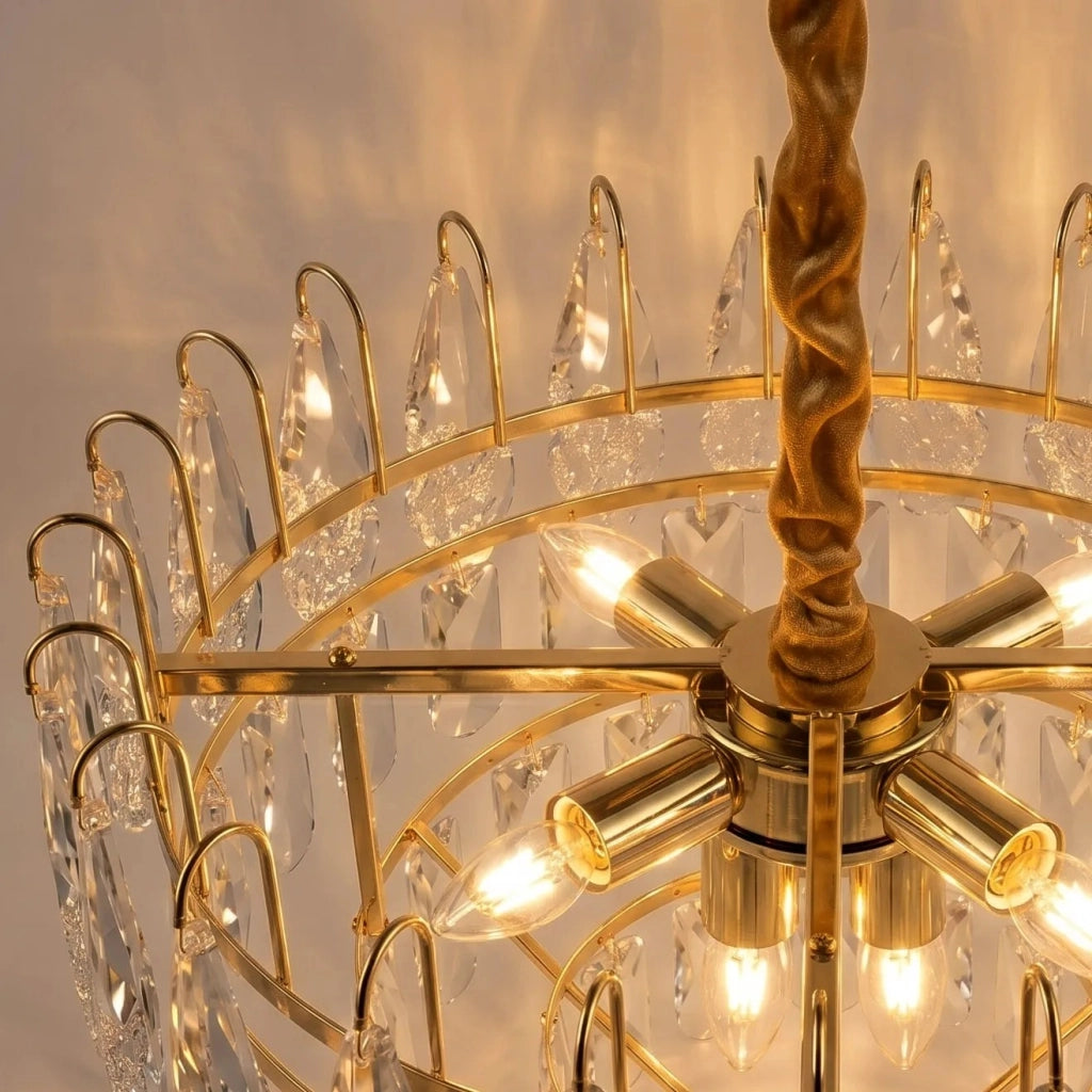 Lampada A Sospensione In Cristallo Swe080-cp 50cm Gold