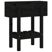 Fioriera | Cassetta per fiori | Vaso da Giardino Nera 62x30x69 cm Legno Massello di Pino