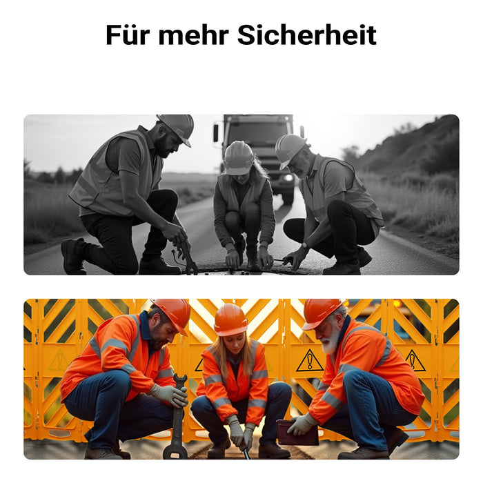 Barriera mobile portatile, barriera pieghevole 60 x 32 x 101 cm, recinzione estensibile fino a 3,9 m con ruote e maniglie, barriera in PE robusto