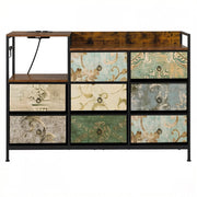 Cassettiera con 8 cassetti; prese e USB - per ingresso - 132 x 29 x 88 cm - multicolore