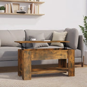 Tavolino da Salotto-Tavolino da soggiorno-Tavolo Rovere Fumo 101x49x52 cm Legno Multistrato