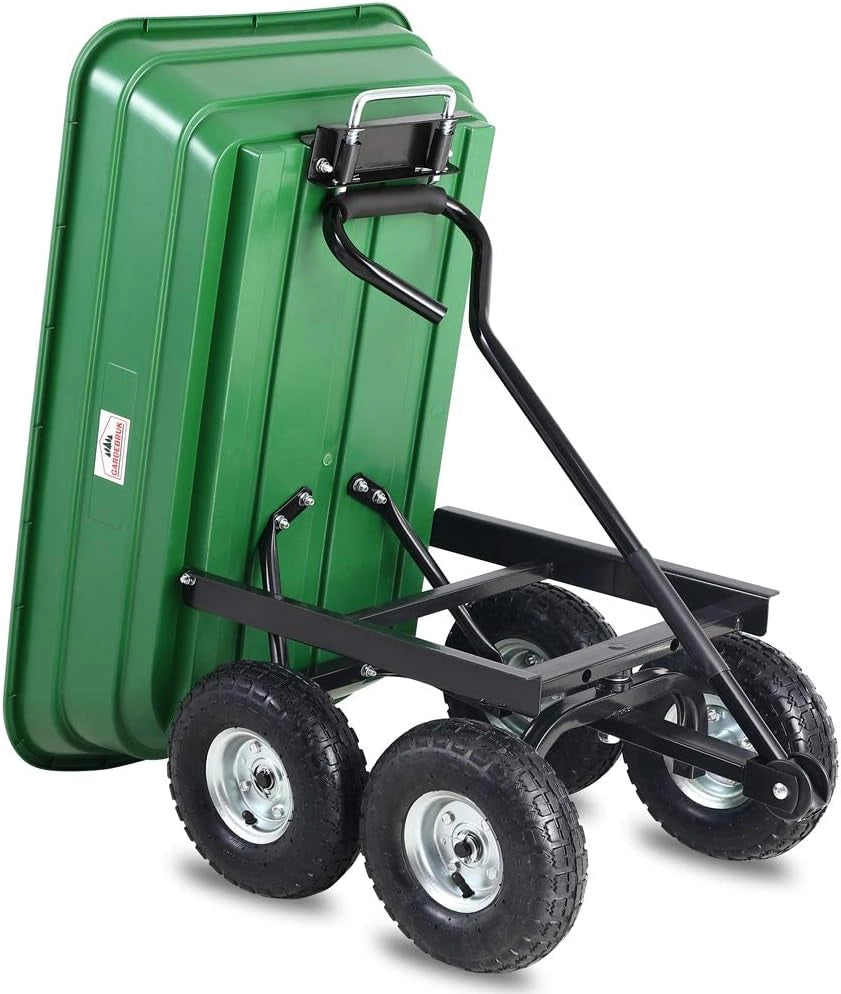 ® Carrello da Giardino Max. 300kg Cassone Ribaltabile Funzione Inclinazione Cariola Giardinaggio