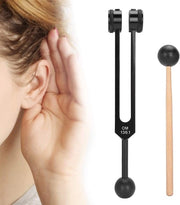 Tono Diapason 136,1 Hz - Manico - Lega di Alluminio - Terapia del Suono - Guarigione per Vibrazioni - Incluso martelletto in gomma e borsa di stoccaggio