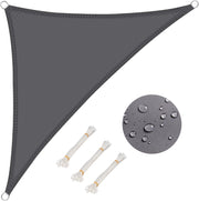 Vela Ombreggiante 2.5x2.5x3.5m in PES 160 g/m² Idrorepellente Tenda a Vela Parasole Triangolare Protezione Solare Respirante Anti UV Giardino Esterni Grigio