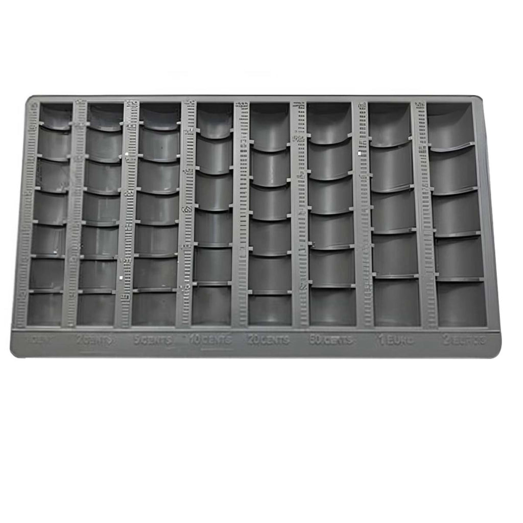 Vassoio per monete in plastica con scomparti per l'organizzazione della cassa Grigio Avizar