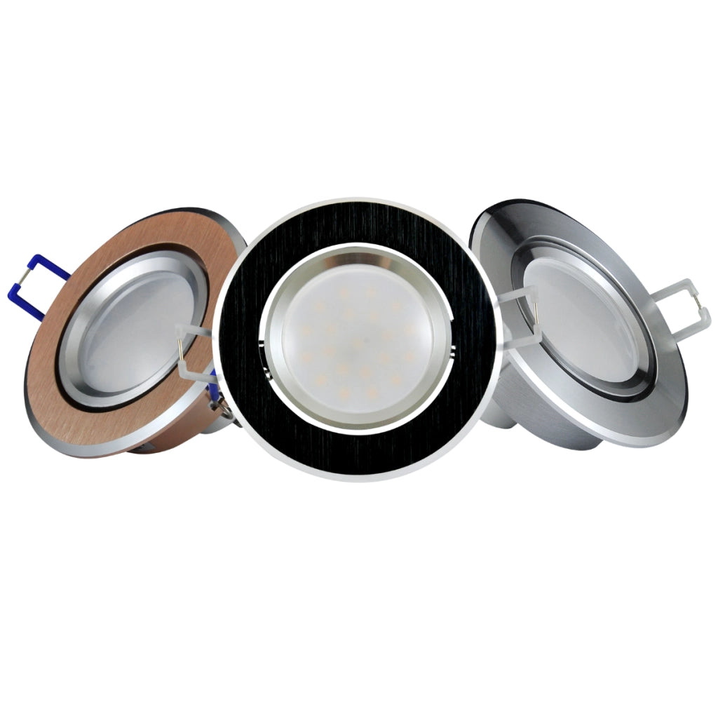 Faretto LED incasso 3pz alluminio argento GU10 Polux