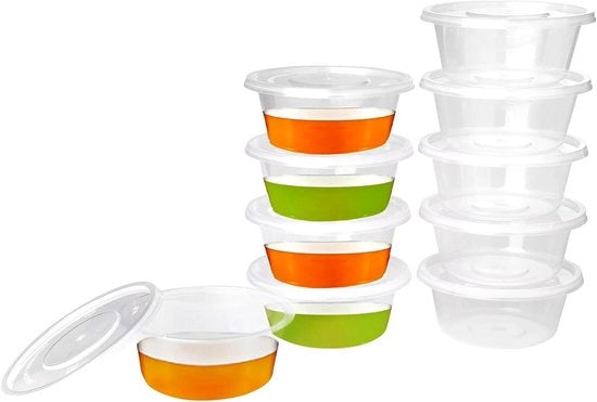 40 pezzi di ciotole in plastica da 50 ml con coperchi - BPA-free, impermeabili per salse, pasti da asporto, dips.