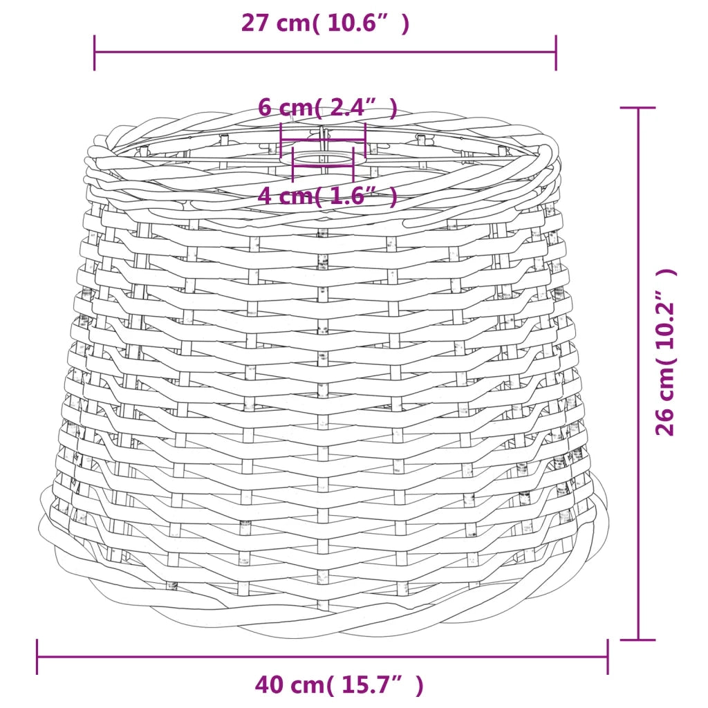 Paralume da Soffitto Bianco ?40x26 cm in Vimini CFW8987356