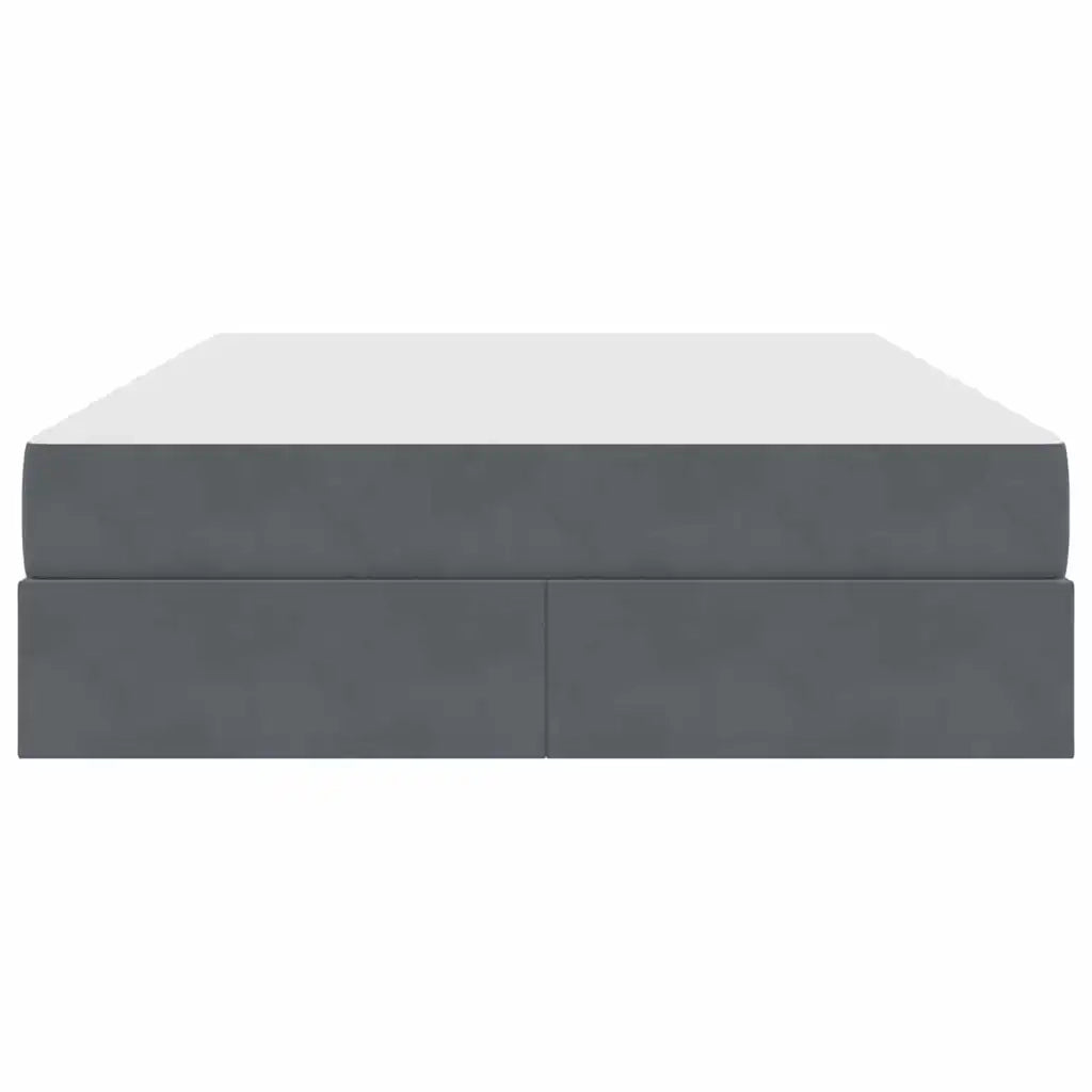 Letto con contenitore e materasso Grigio scuro 140 x 200 cm