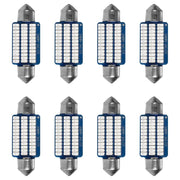 8 Pezzi Lampada Led Siluro 39mm Canbus T11 SV8.5 C5W C10W 36 SMD 3014 12V 1.8W 160lm Luce Colore Blu