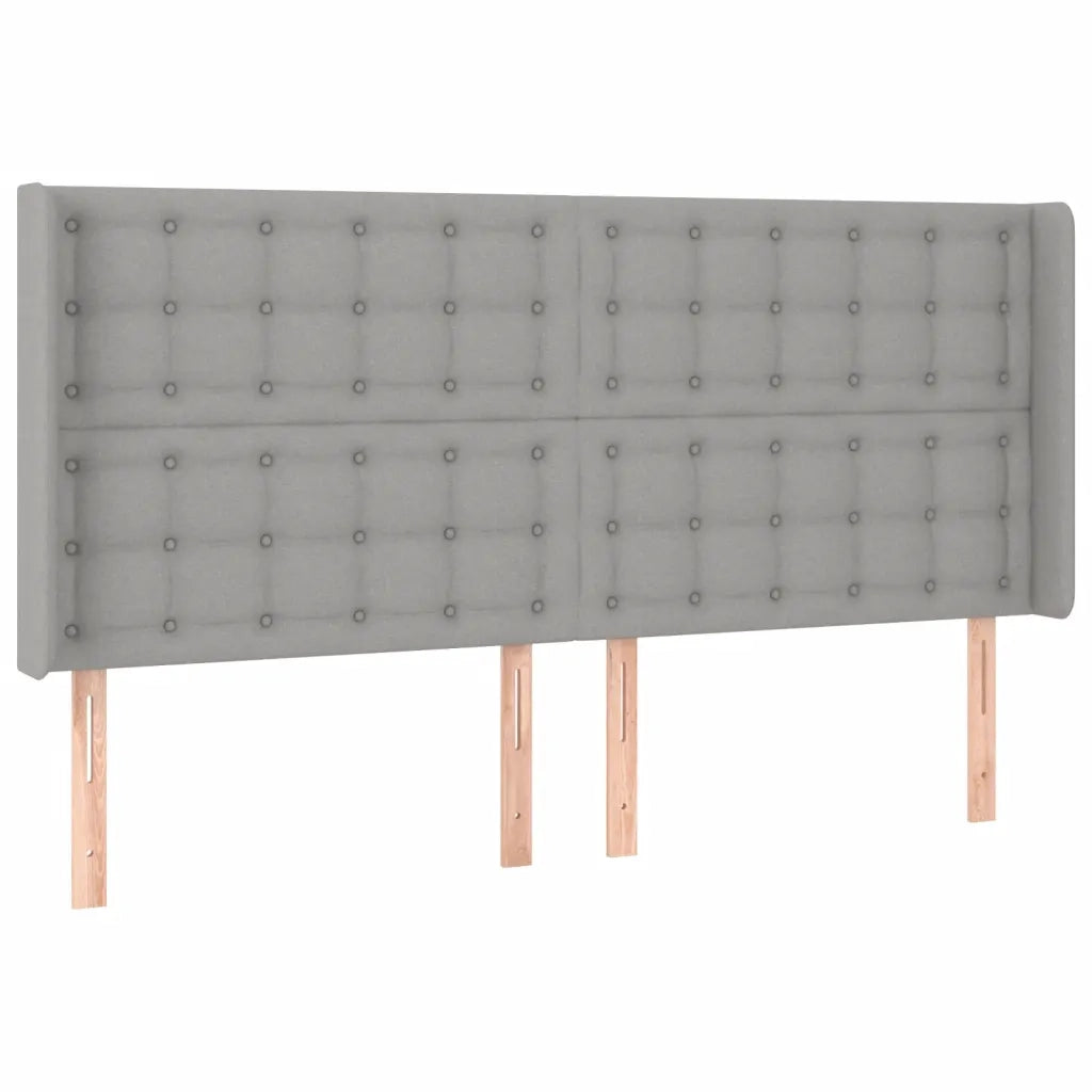 Testiera a LED Grigio Chiaro 203x16x118/128 cm in Tessuto 3124504